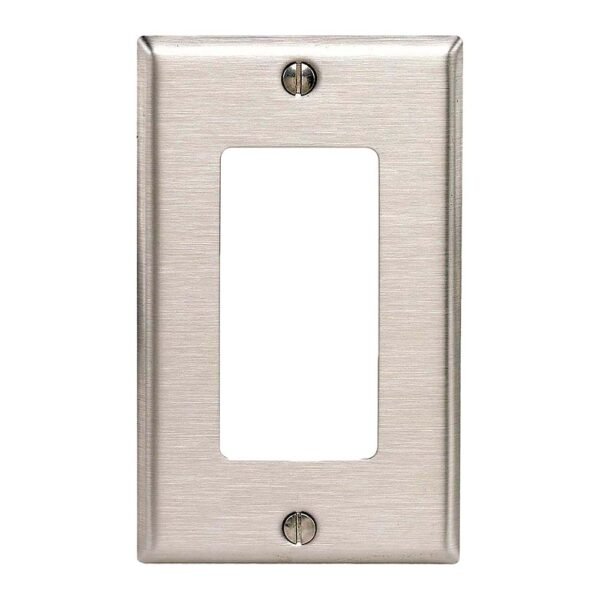 PLACA PARA TOMA UNIVERSAL ACERO INOXIDABLE LEVITON
