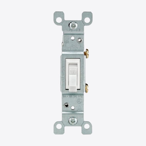 INTERRUPTOR UNIPOLAR SIMPLE DE PALANCA 15A 120V BLANCO 1451-WCP LEVITON