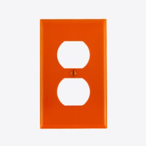 PLACA DOBLE NYLON P/TOMACORRIENTE 80703-ORG LEVITON ANARANJADO