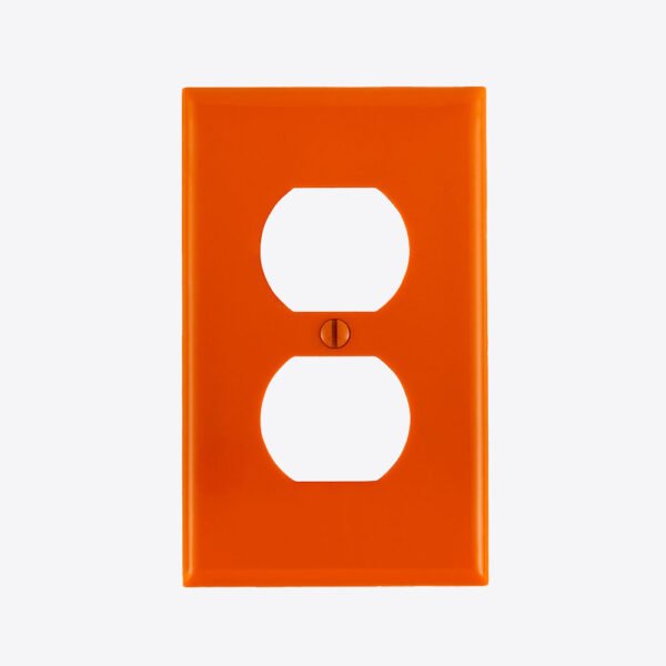 PLACA DOBLE NYLON P/TOMACORRIENTE 80703-ORG LEVITON ANARANJADO