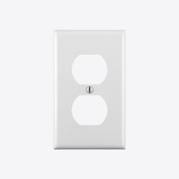 PLACA DOBLE NYLON P/TOMACORRIENTE BLANCA 80703-W LEVITON