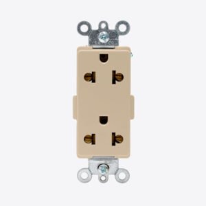 TOMA DOBLE EMPOTRABLE DECORA UNIVERSAL 5835-I LEVITON 2X15A L/T 250V O 16A L/T 250V MARFIL