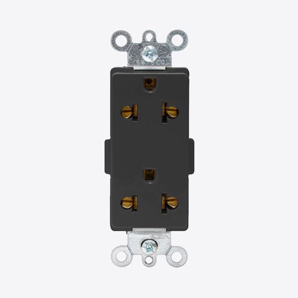 TOMACORRIENTE DOBLE UNIVERSAL + LT. DECORA NEGRO 5835-E LEVITON