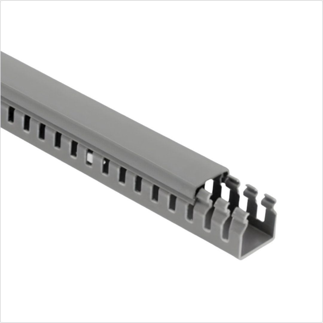 CANALETA RANURADA DE PVC GRIS