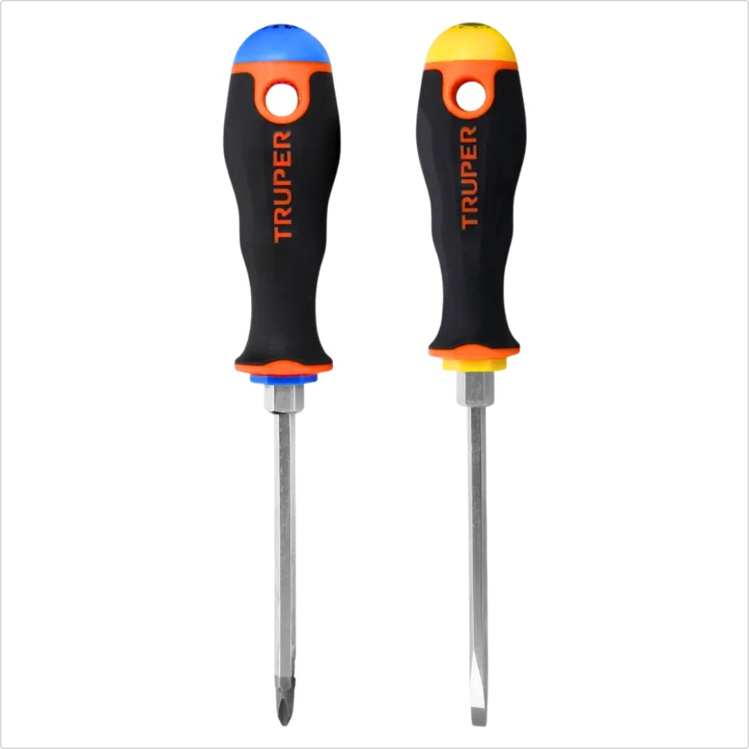 DESARMADOR DE CRUZ, PLANA 1/4" X 4" MANGO COMFORD GRIP