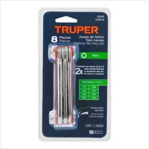 JUEGO DE 8 LLAVES TORX TIPO NAVAJA CUERPO DE LÁMINA