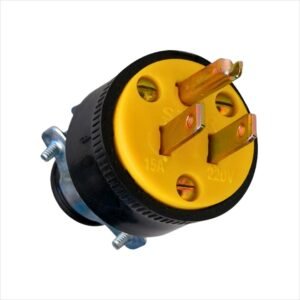 ENCHUFE 15 AMP C/TOMACORRIENTE NEGRO C/PVC